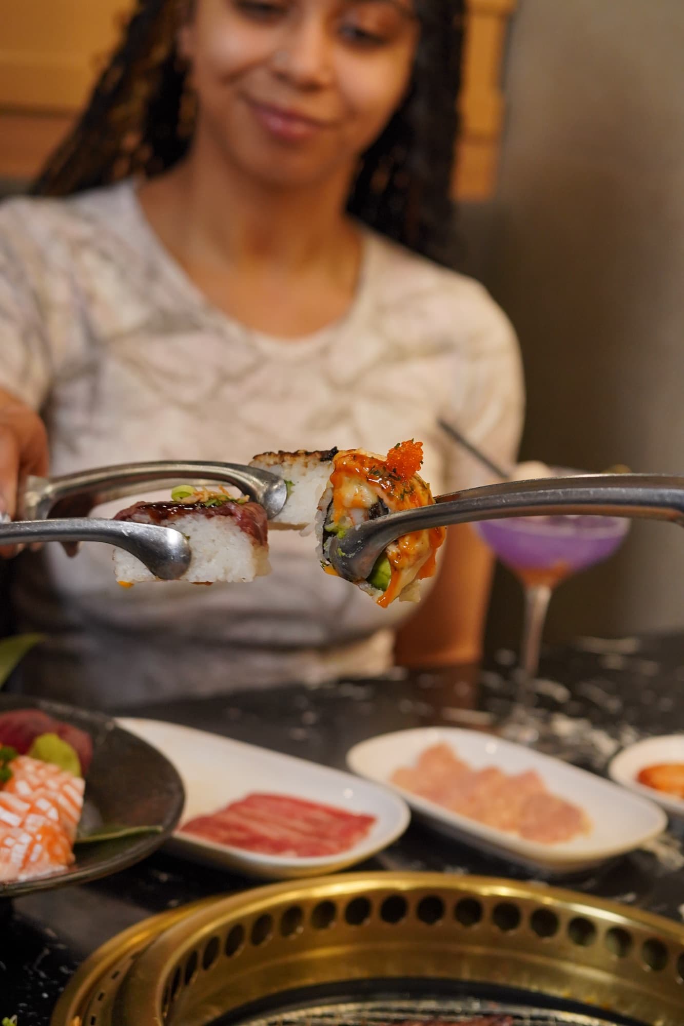 Shoot — DSC05298 sushi roll tongs action